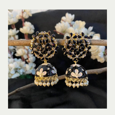 Urvi Stone Meenakari (Black) - SubhagAlankar