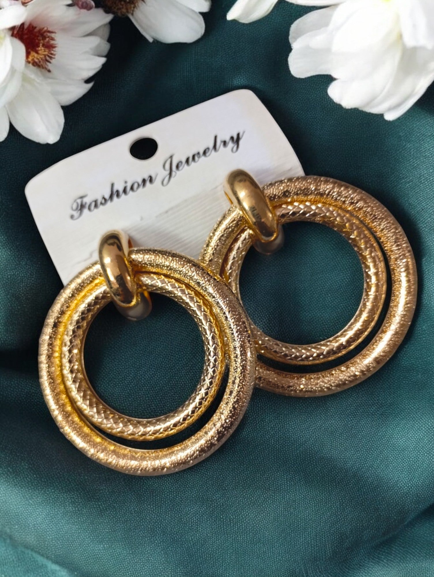 Minimalist Textured Gold-Plated Circle Stud - SubhagAlankar