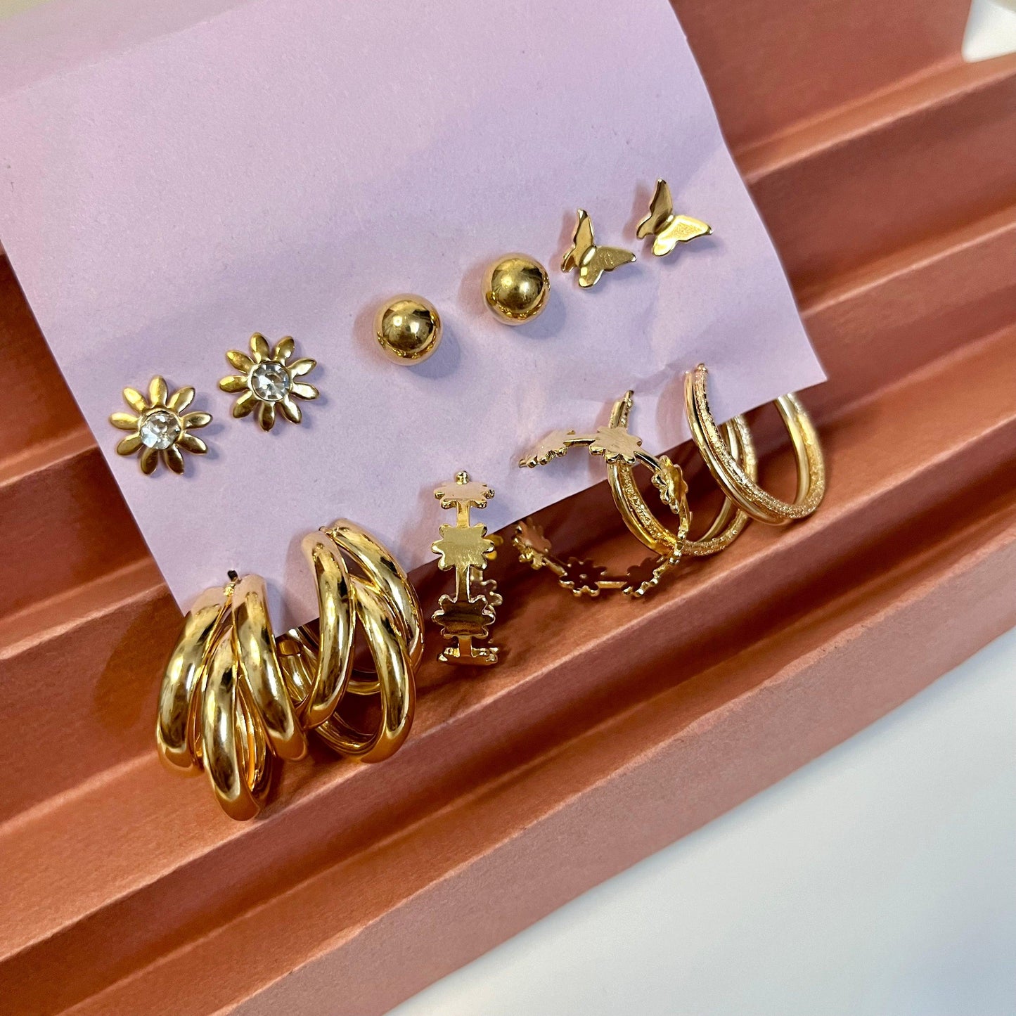 6 Pair Classic Hoops and Studs - SubhagAlankar