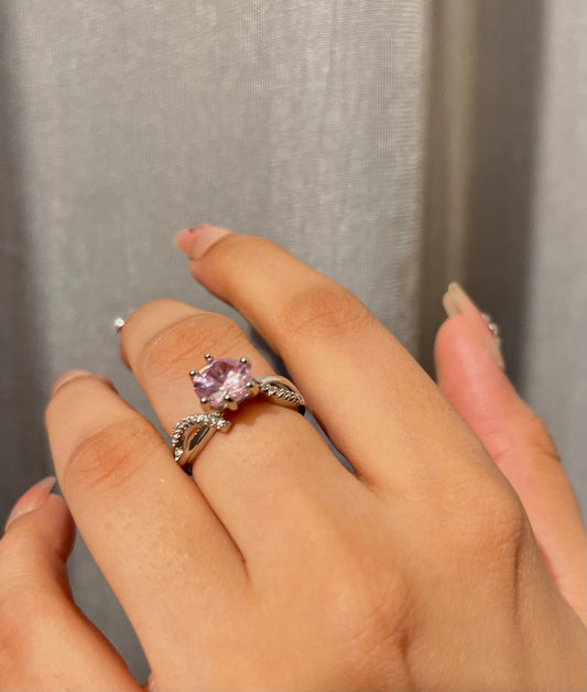 Sweet pink Solitaire - Promise Ring - SubhagAlankar
