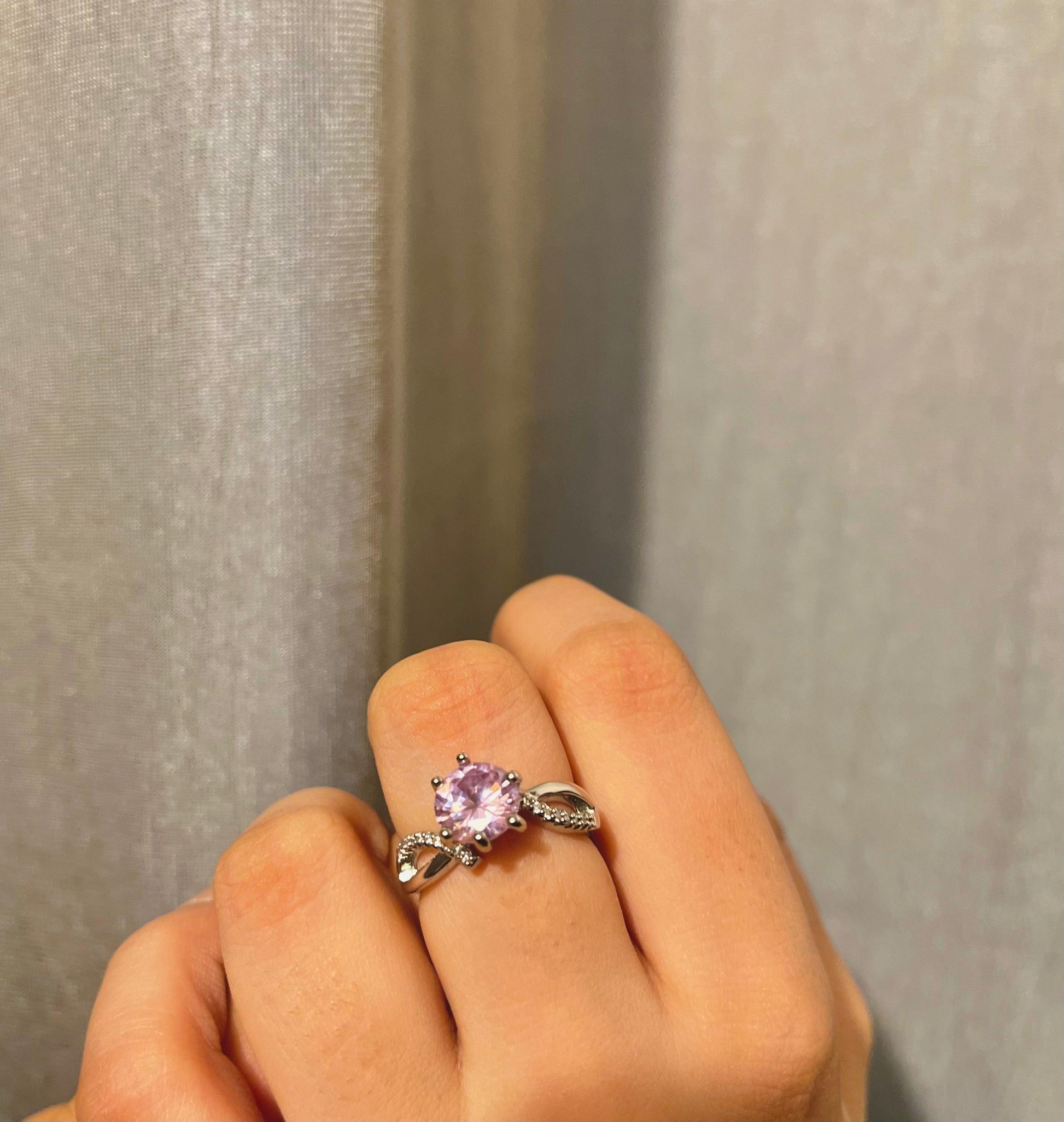 Sweet pink Solitaire - Promise Ring - SubhagAlankar