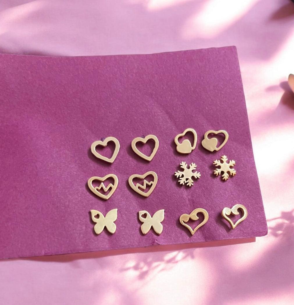 6 pair minimal studs - SubhagAlankar