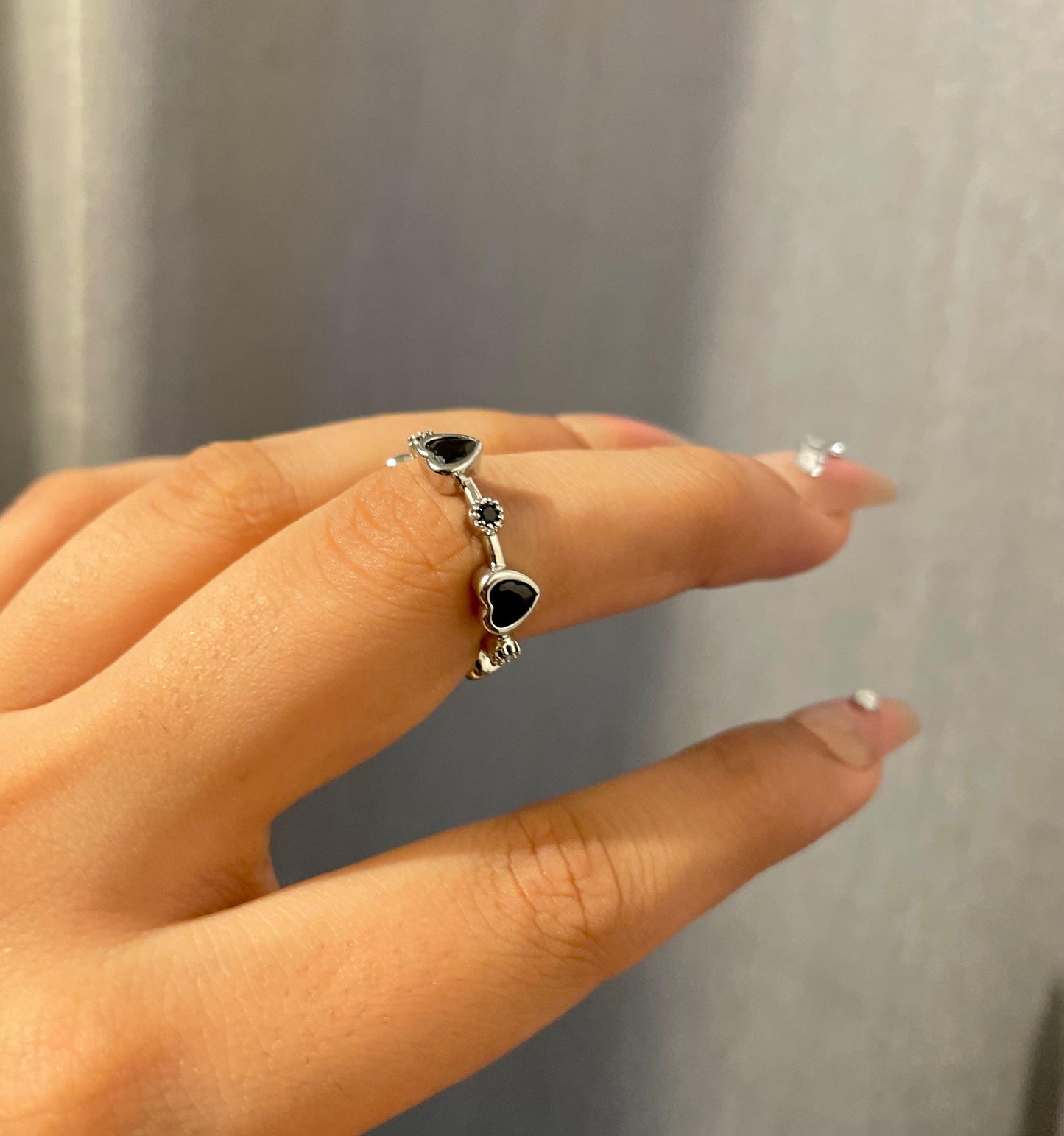 Midnight Hearts Ring - SubhagAlankar