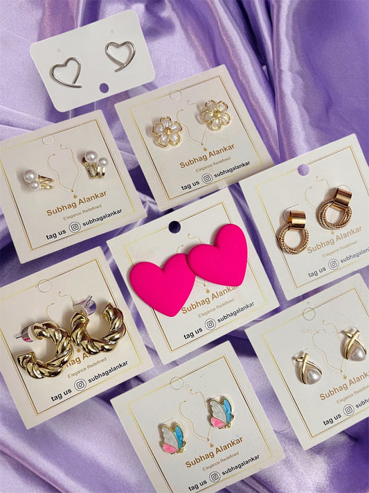 Pookie's 8 Pack - Hamper of 8 Earrings + Free Gift - SubhagAlankar