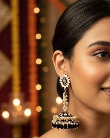 Oshini Black long Jhumki