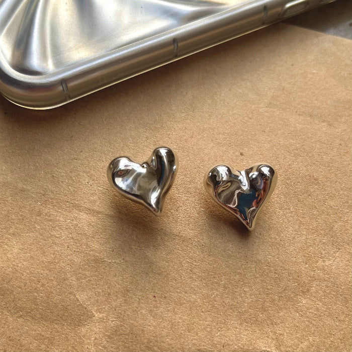 Agnes Mini Silver Heart Earring - SubhagAlankar