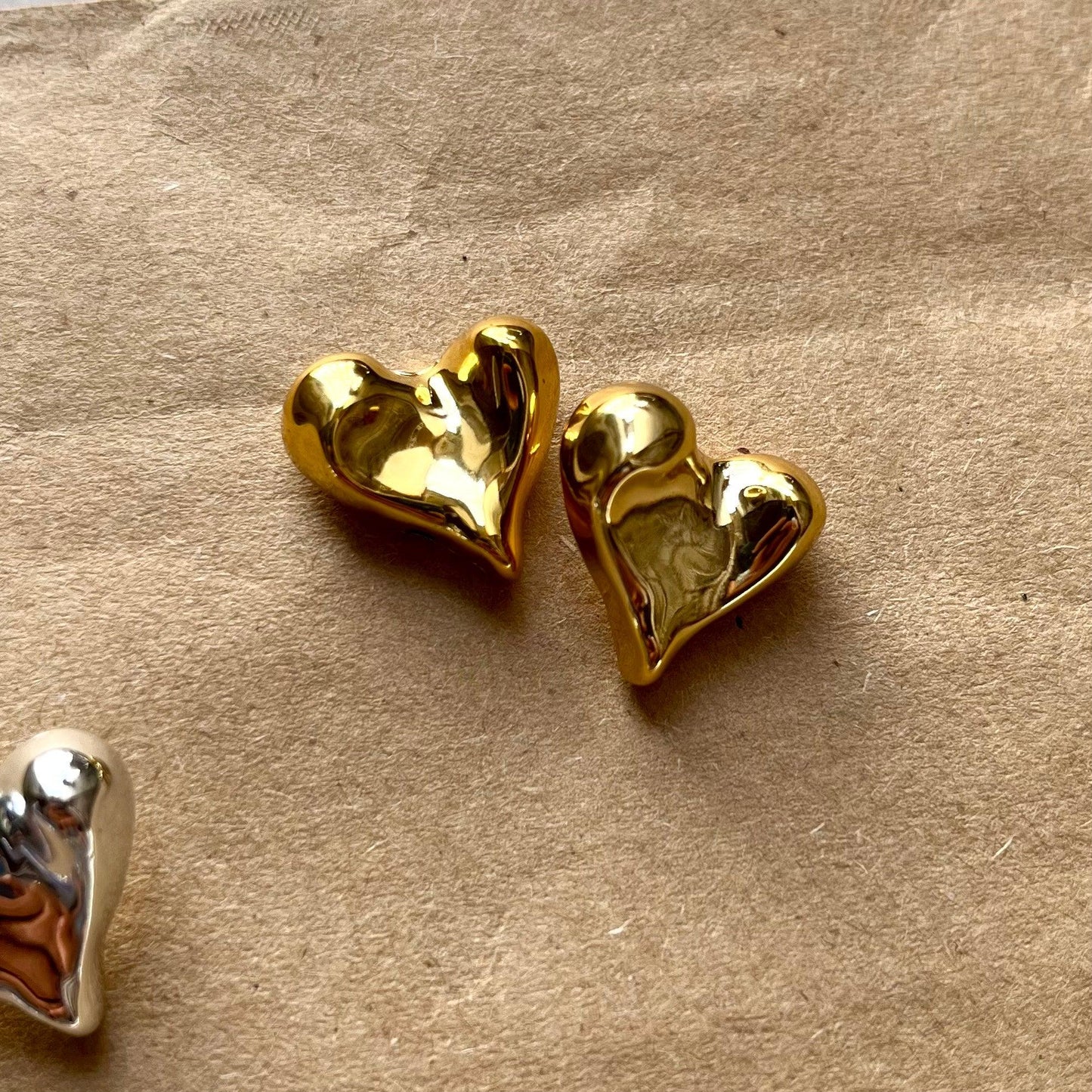 Agnes Mini Gold Heart Earring - SubhagAlankar
