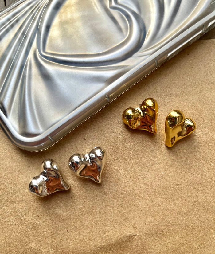Agnes Mini Silver Heart Earring - SubhagAlankar
