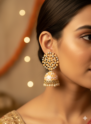 Urvi Stone Meenakari (Peach)