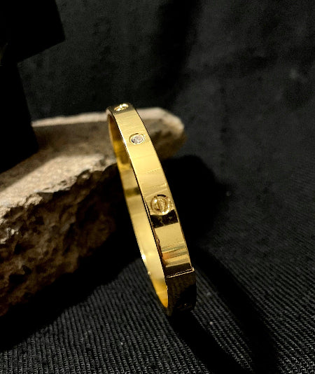 18K Gold Plated Love Band Men Bracelet - SubhagAlankar