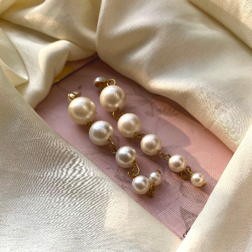 Long Pearl Earrings - SubhagAlankar