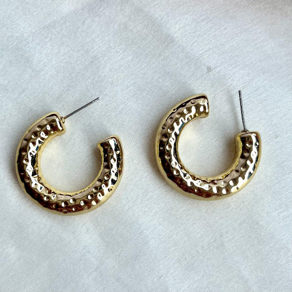 Gold Tone Textured Half Hoop - SubhagAlankar