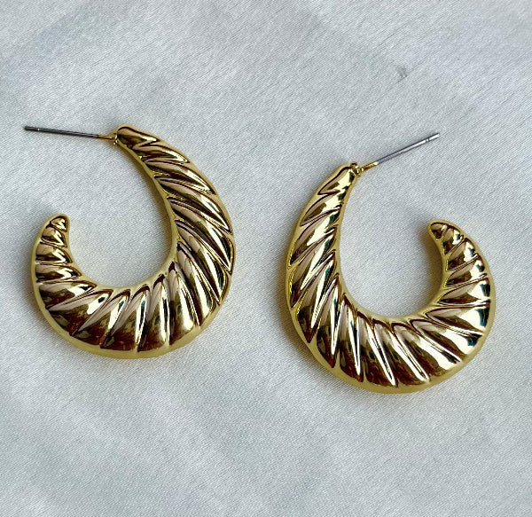 Twisted Horn Gold Tone Earrings - SubhagAlankar