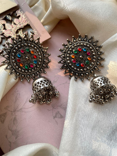 Regal Multi Oxidized Earrings - SubhagAlankar