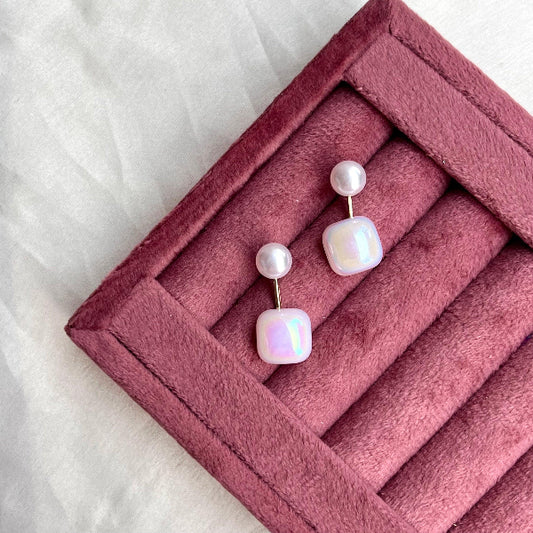 Blush Pearl Drop Earrings - SubhagAlankar