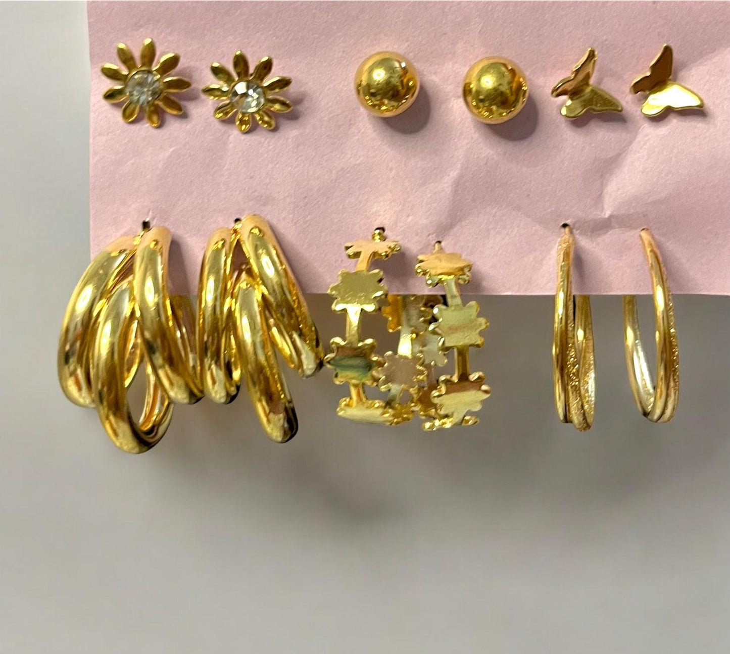 6 Pair Classic Hoops and Studs - SubhagAlankar