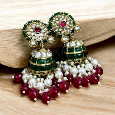 Ira's Green Jhumka Earring - SubhagAlankar