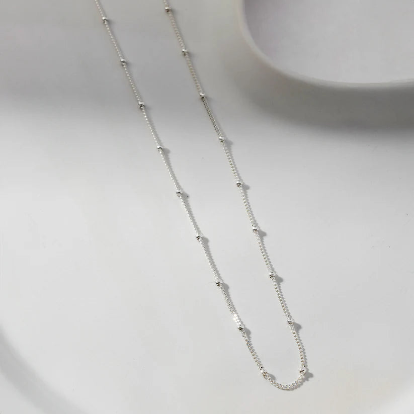 Silver Plated Beaded Chain For Women