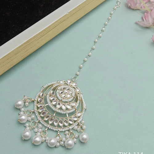 Chandni Pearl Chain Maangtika - SubhagAlankar