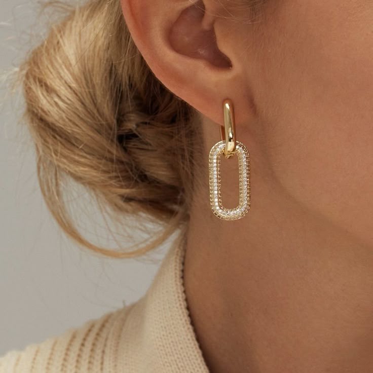 Linked Luxe Pave Earrings