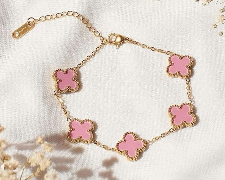 Pink Clover Bracelet