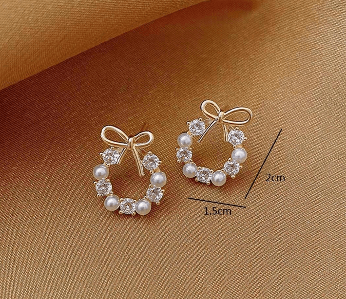 Wreath Bow Stud Earrings - SubhagAlankar
