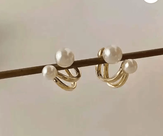 Double Pearl Ear Stud - SubhagAlankar