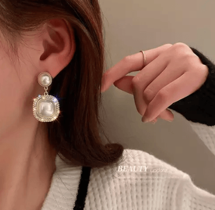 Sunset Shimmer Pearly Drop Earrings - SubhagAlankar