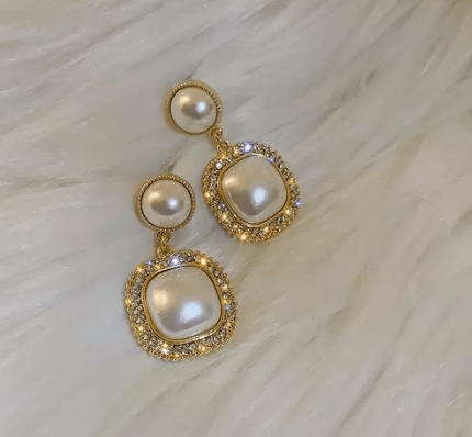 Sunset Shimmer Pearly Drop Earrings - SubhagAlankar