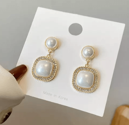 Sunset Shimmer Pearly Drop Earrings - SubhagAlankar