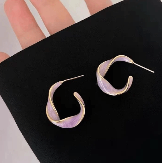 Lavender Love Twisted Hoops - SubhagAlankar
