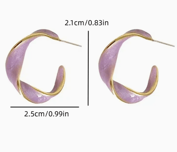 Lavender Love Twisted Hoops - SubhagAlankar