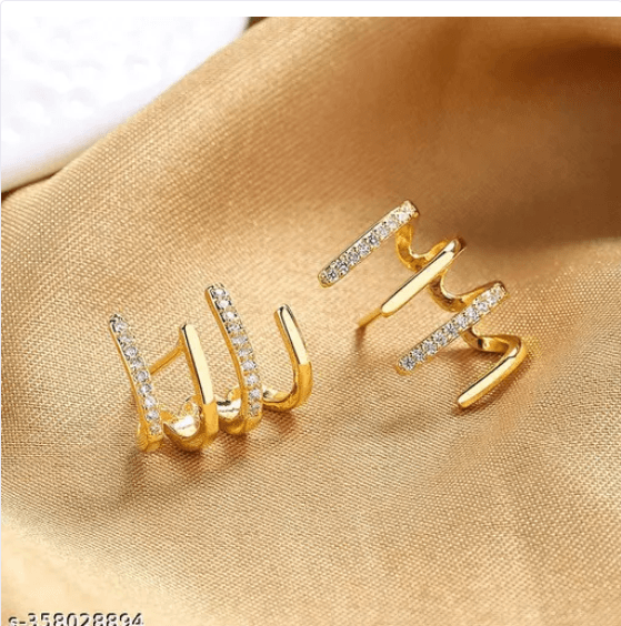 Minimalist Gold Ear Cuffs - SubhagAlankar