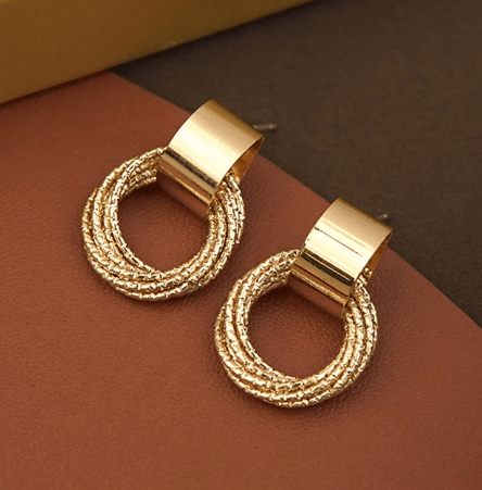 Gold Cluster Stud Earrings - SubhagAlankar