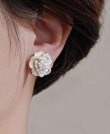 Blossom White Pearl Earrings - SubhagAlankar
