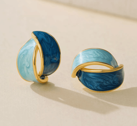 Shades of Blue Petals - Stud Earrings - SubhagAlankar