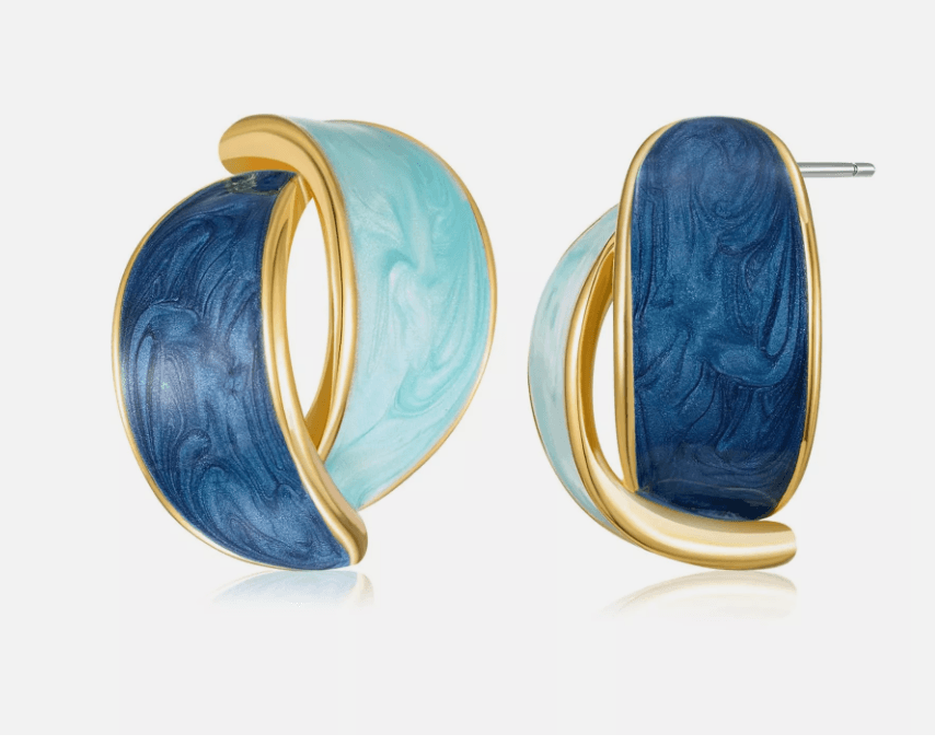 Shades of Blue Petals - Stud Earrings - SubhagAlankar