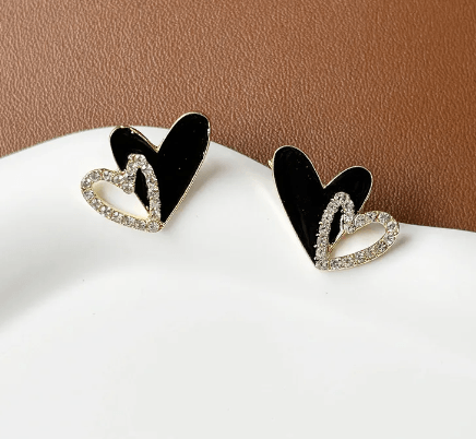 Sweet Double Heart - Black - SubhagAlankar