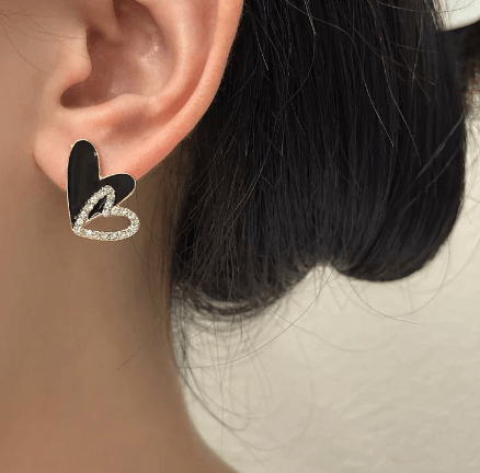 Sweet Double Heart - Black - SubhagAlankar