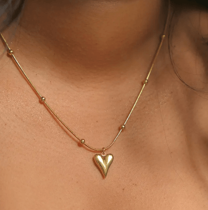 Bella's Heart Necklace - 18K Gold Plated - SubhagAlankar