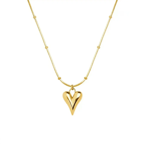Bella's Heart Necklace - 18K Gold Plated - SubhagAlankar