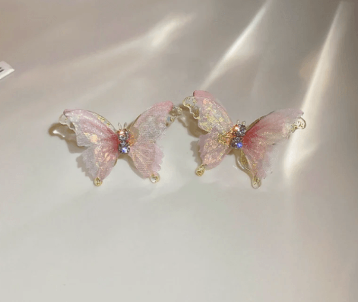 Aurora Pink Butterfly Stud - SubhagAlankar