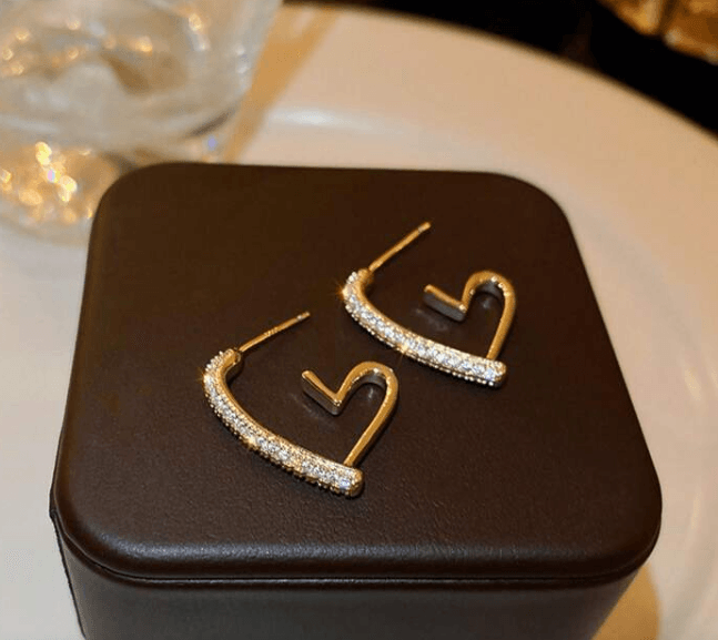 Ember's Glow Heart Earrings - SubhagAlankar