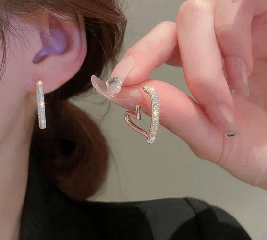Ember's Glow Heart Earrings - SubhagAlankar