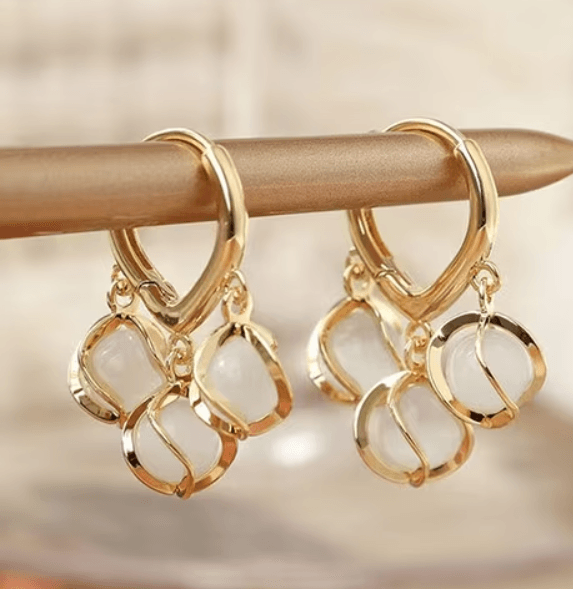Glimmering Huggie Crystal Drops - SubhagAlankar