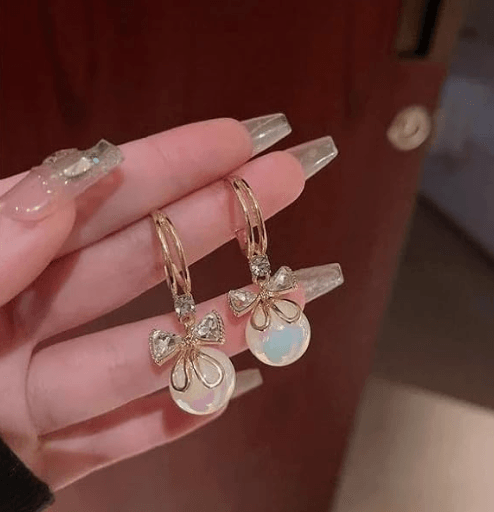 Luxe Bow Pearl Drops - SubhagAlankar