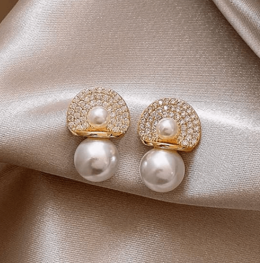 Iris Pearl Stud Earring - SubhagAlankar