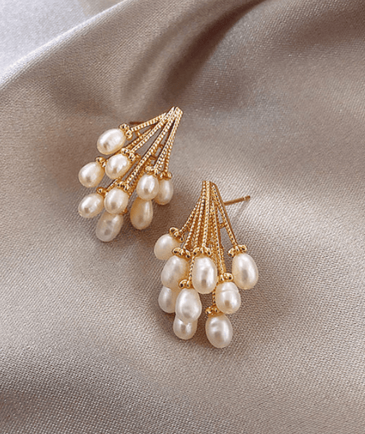 Olivia Cluster Pearl Stud - SubhagAlankar