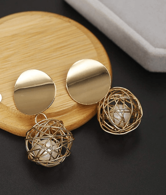 Victoria Spiral Gold Plated Drop Earring - SubhagAlankar