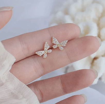 Elegant Butterfly Stone Pearl Earcuff - SubhagAlankar